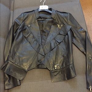 William Rast Black Leather Jacket